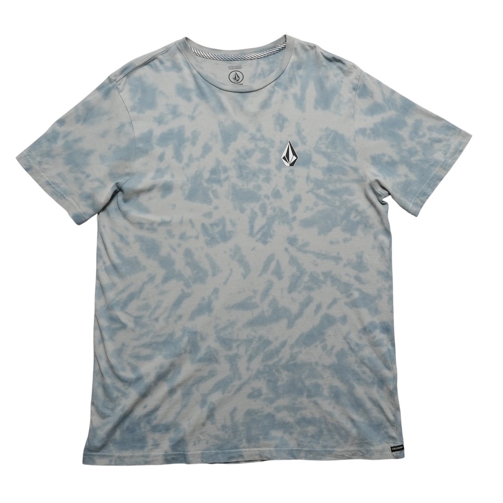 Volcom Stone Dye T-Shirt Mens Large Celestial Blue Tie Dye Modern Fit A5232200